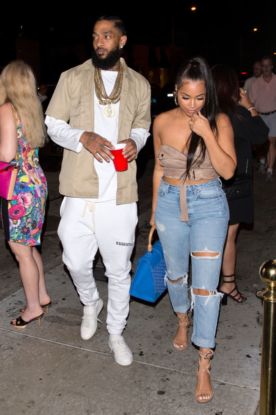 Rapper Nipsey Hussle and girlfriend Lauren London enjoy a date Night at ...