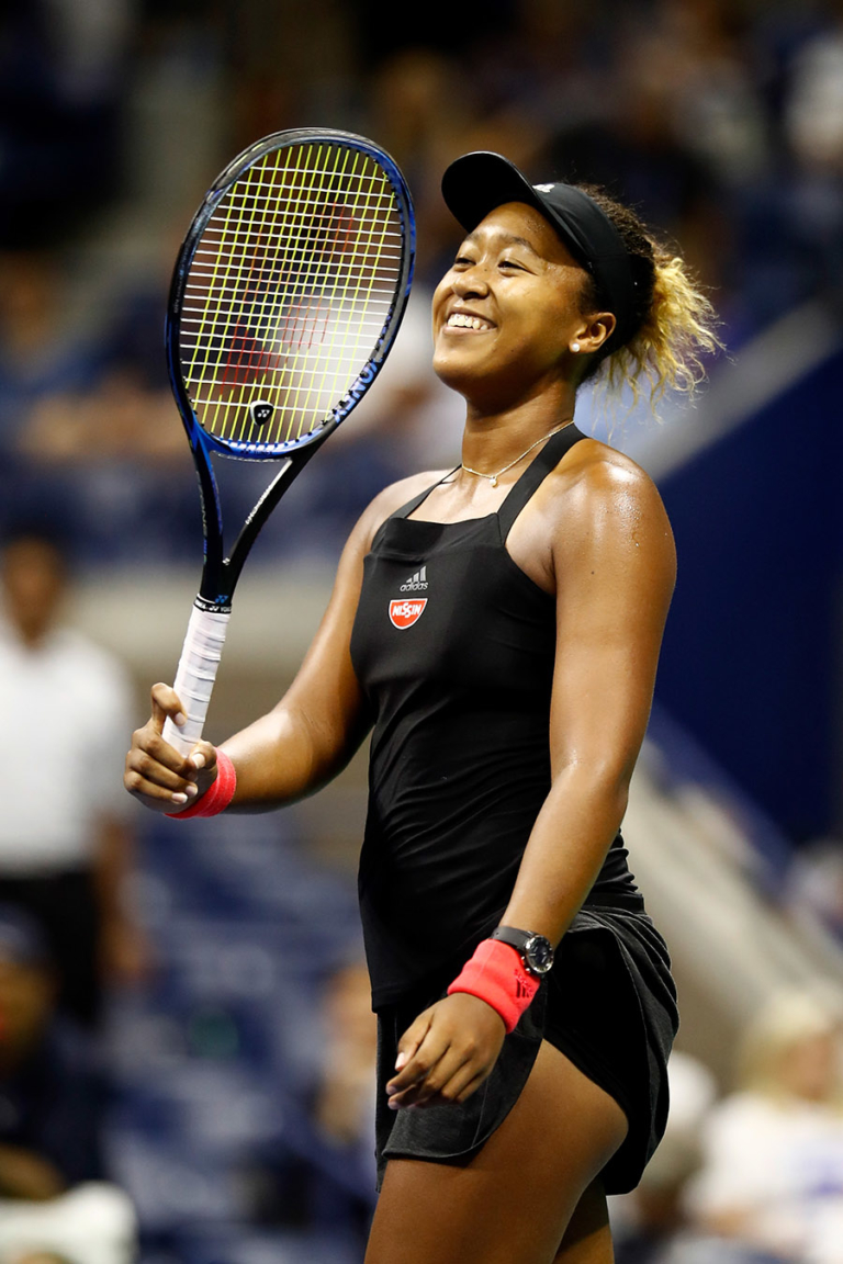 Naomi Osaka Of Japan Reacts During Her Womens Singles Semi Final Match Against Madison Keys Of 