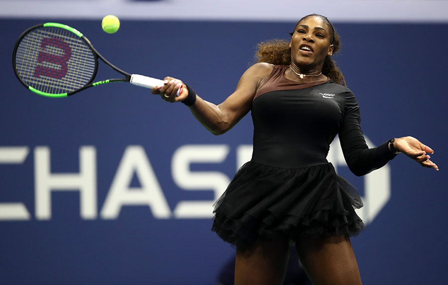 Serena Williams Returns The Ball During The 2018 Us Open Womens Singles Finals At Arthur 4336