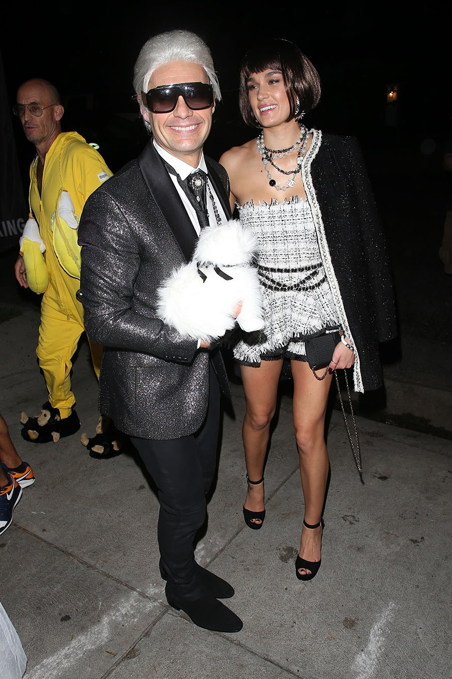 Ryan Seacrest, who is dressed up as Karl Lagerfeld, is seen leaving the ...