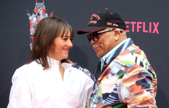 Quincy Jones and Rashida Jones at his hand and footprint ceremony at ...