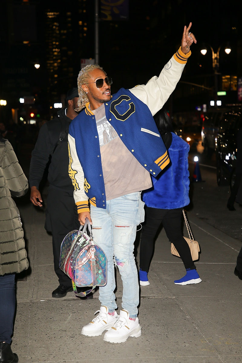 Justin Bieber arriving at Louis Vuitton in Paris, France today