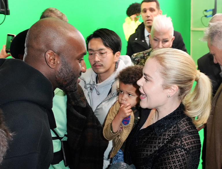 Fashion designer Virgil Abloh and his wife Shannon are spotted chatting