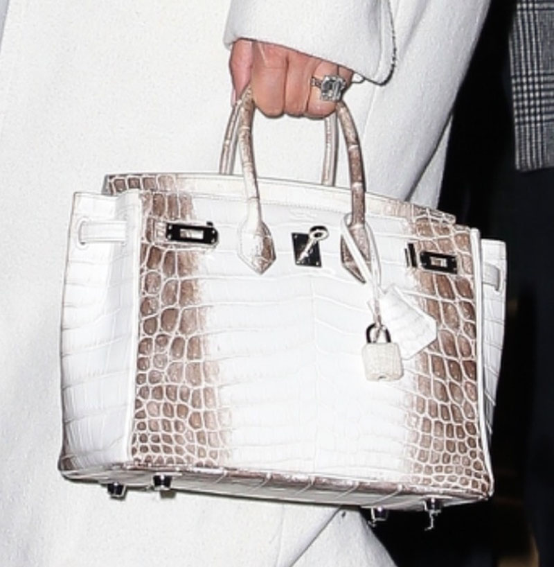 Jennifer Lopez Hermes Birkin crocodile bag black