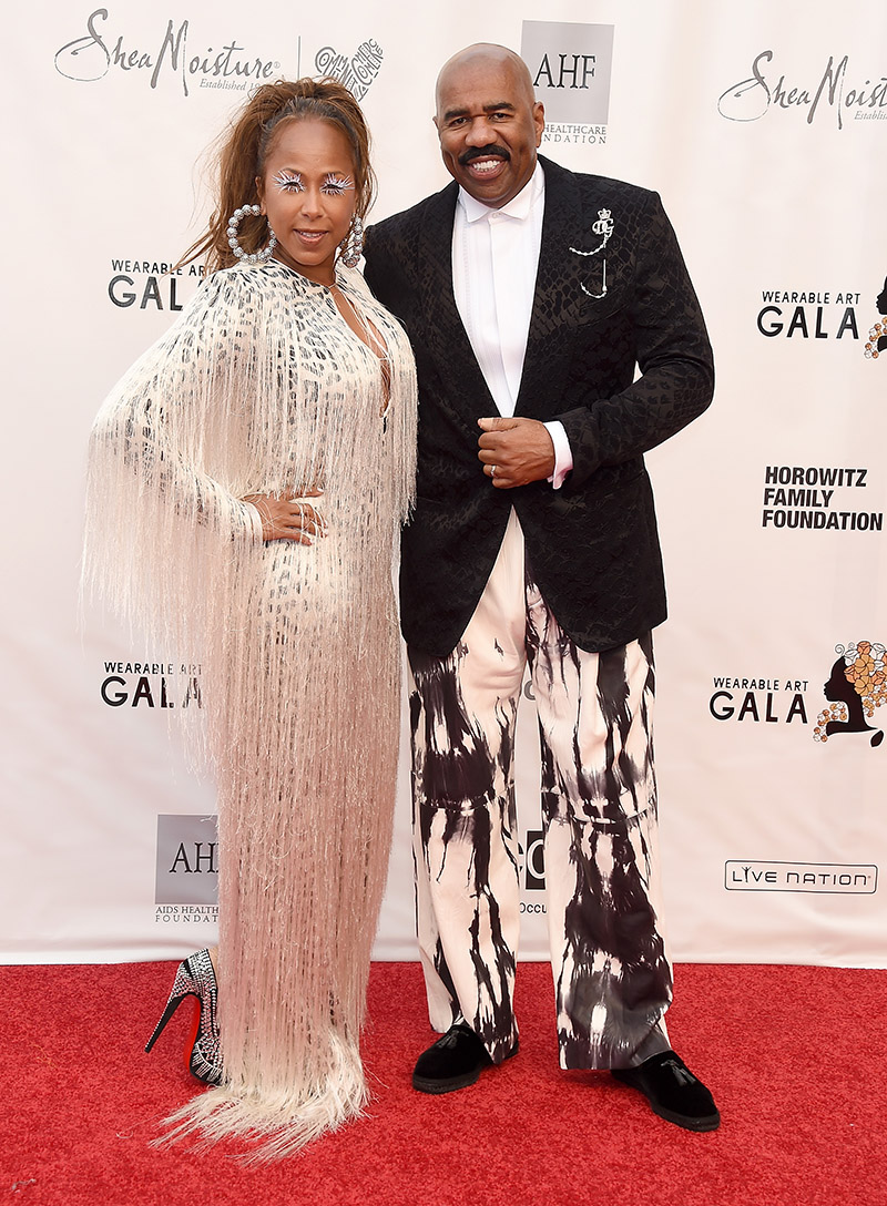 Steve Harvey and Marjorie Elaine Harvey arrive at the WACO Theater