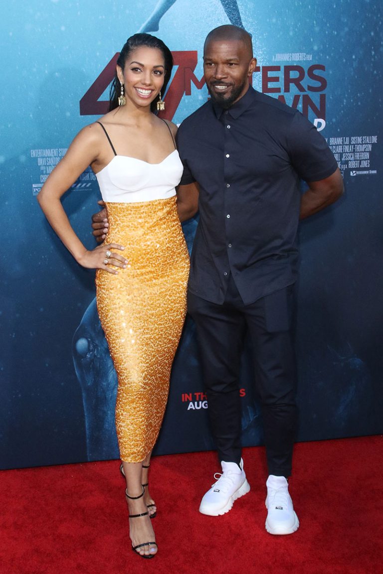 Corinne Foxx and her dad Jamie Foxx attend ‘47 Meters Down Uncaged