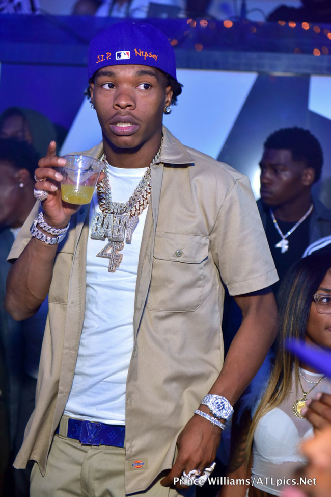 Lil Baby hosts party at Gold Room nightclub in Atlanta. (Photo by