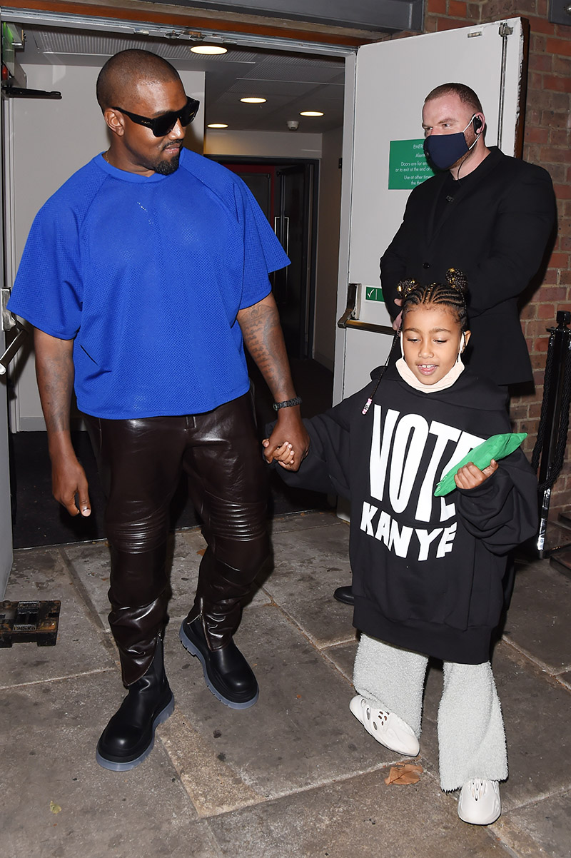 Kanye West with daughter North West arrives at Bottega Veneta Salon 01 ...