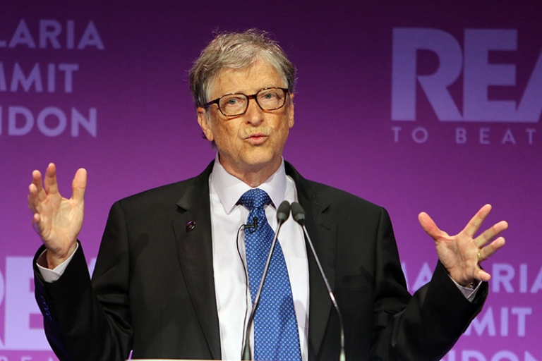 Bill Gates gives speech at Ready To Beat Malaria Summit on April 18