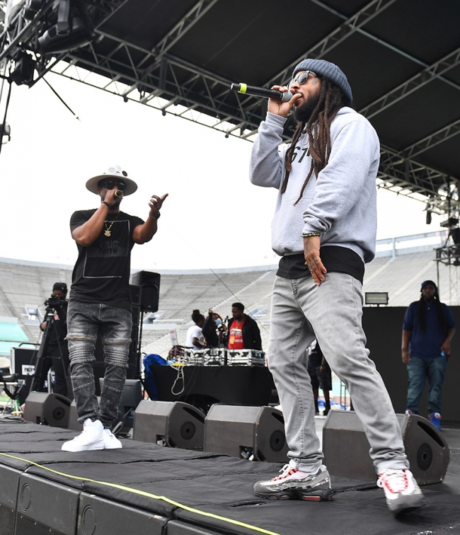 JBo and Sean P of the Youngbloodz perform onstage during 2020 Funkfest