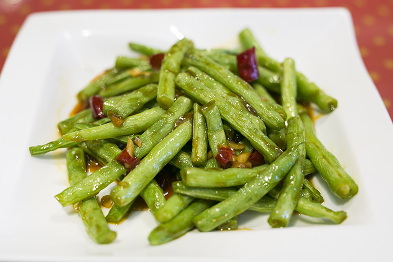 Traditional Chinese Hong Kong Taiwanese Dish Dim Sum Dessert Stir Fried Green Bean Snap