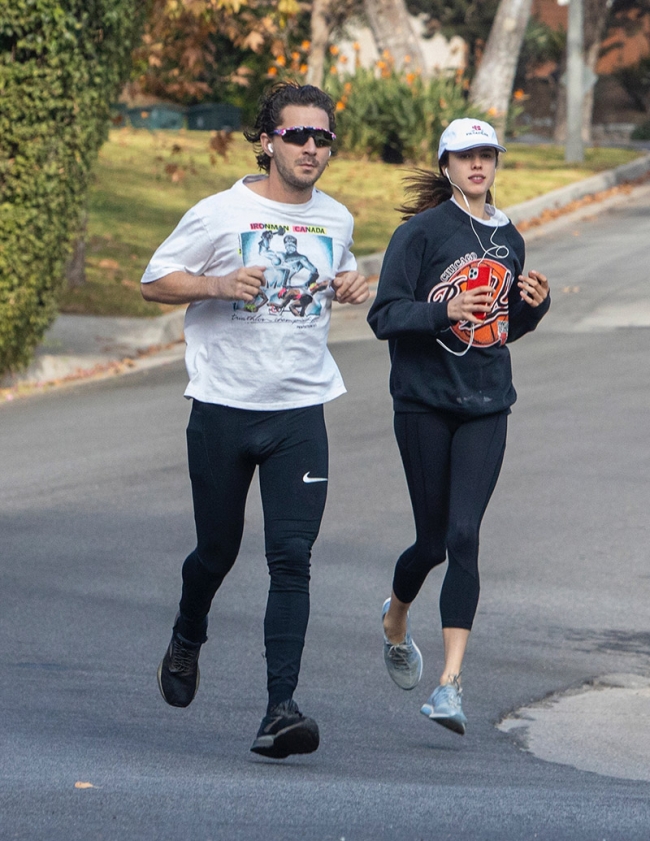 Shia LaBeouf and new girlfriend Margaret Qualley go jogging together ...