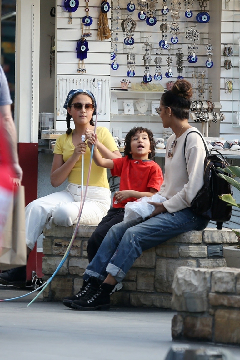 *EXCLUSIVE* Halle Berry spends quality time with her kids at The Grove