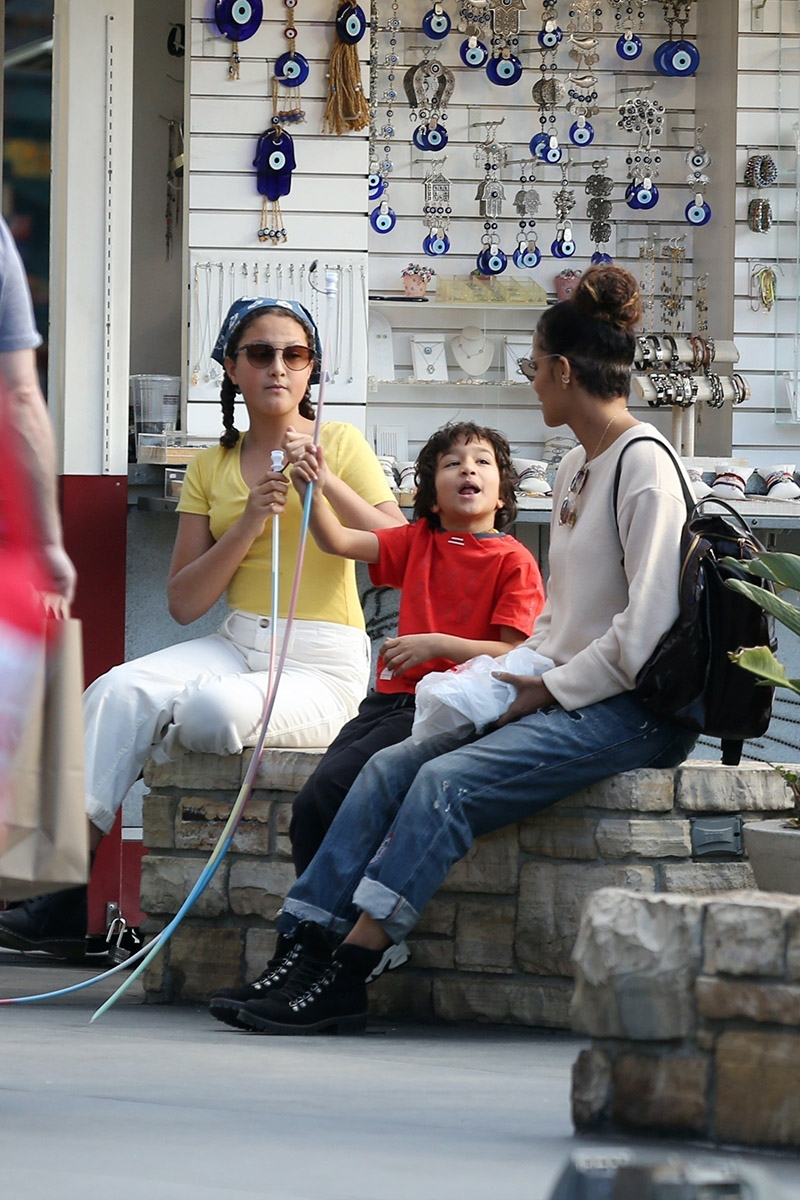 *EXCLUSIVE* Halle Berry spends quality time with her kids at The Grove