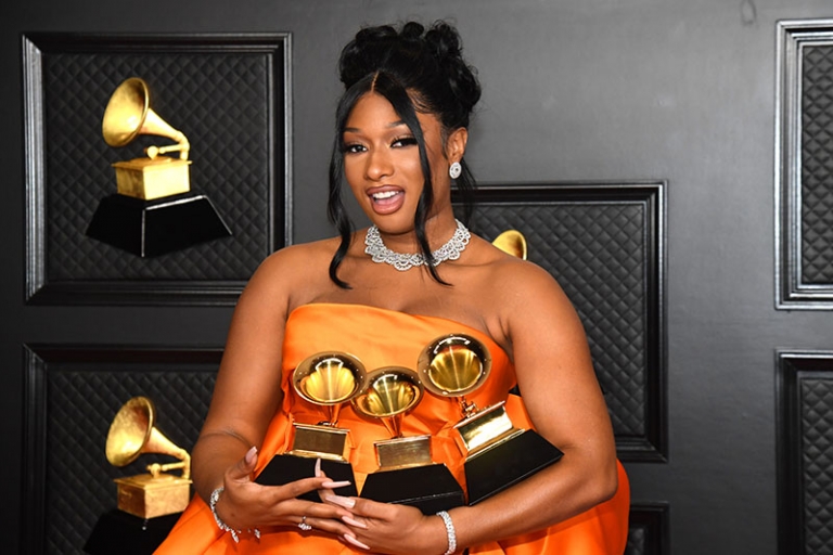 Megan Thee Stallion, winner of the Best Rap Performance and Best Rap