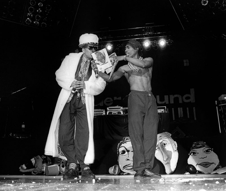 Shock G And Tupac Shakur Of Digital Underground Live Performs At Market Square Arena In 2963