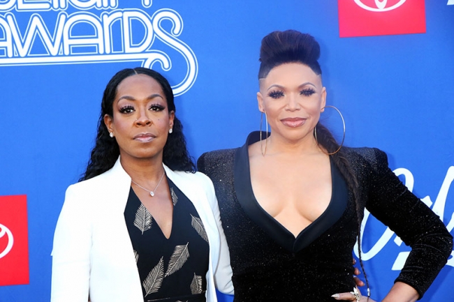 LAS VEGAS, NV — Tichina Arnold (L) and Tisha Campbell attend 2018 BET ...