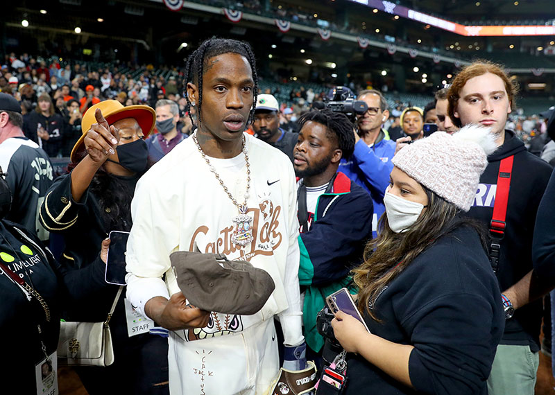 HOUSTON, TEXAS – NOVEMBER 04: Travis Scott attends the 2021 Cactus Jack ...