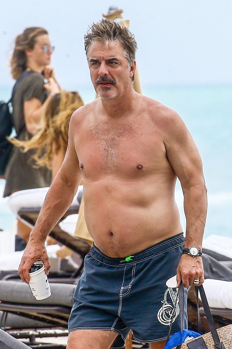 Miami, FL – Former Mr. Big from Sex and the City, actor Chris Noth, enjoys  some down time in Miami Beach while on vacation. The star looked a bit out  of shape