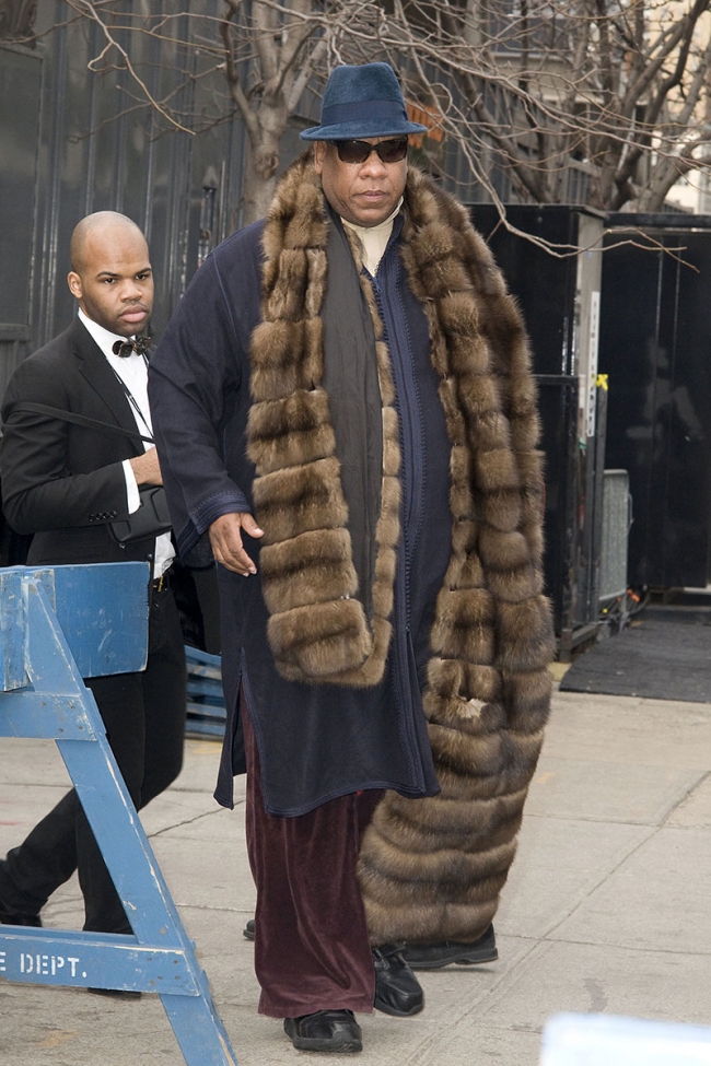 Andre Leon Talley attends Mercedes-Benz IMG New York Fashion Week Fall