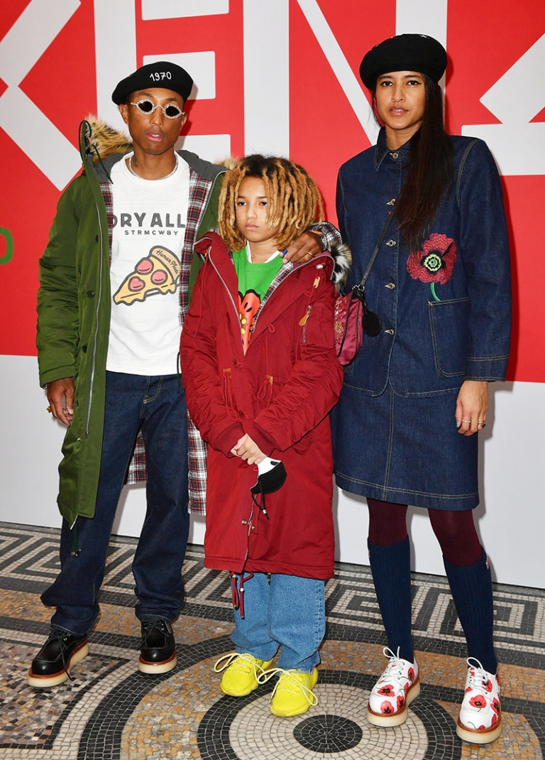 Paris, FRANCE – Pharrell Williams, Helen Lasichanh, And Son Rocket ...