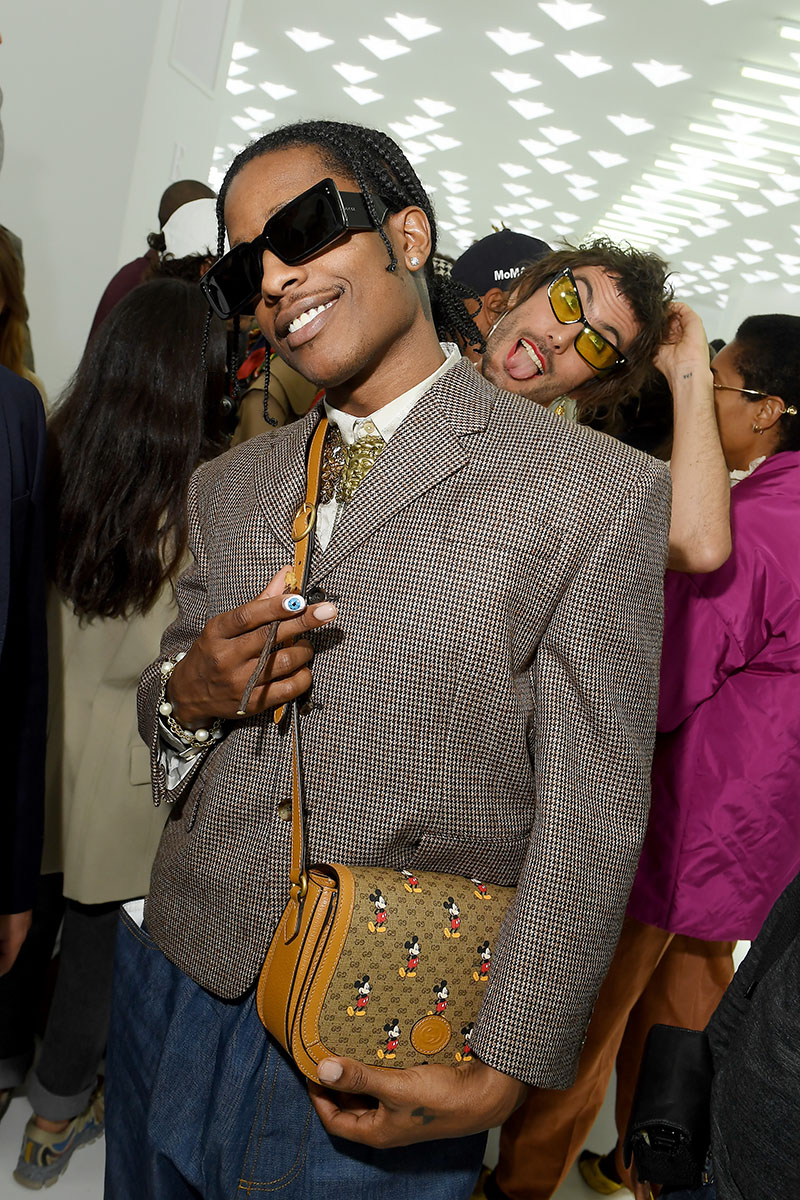 ASAP Rocky Attends Gucci SS18 Show Wearing Full Gucci Outfit - VIBZN