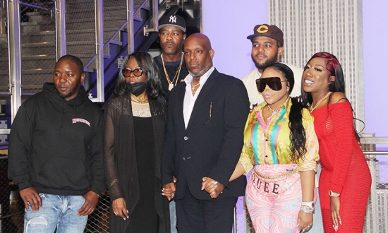 New York City, NY - Lil' Kim at the Empire State Building lighting ceremony to honor the 50th birthday of the Notorious B.I.G. (Biggie), in partnership with Bad Boy / Atlantic / Rhino Records and the Christopher Wallace Estate. CREDIT: MediaPunch / BACKGRID