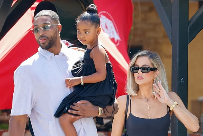 Calabasas, CA – Khloe Kardashian and Tristan Thompson exit with Kris