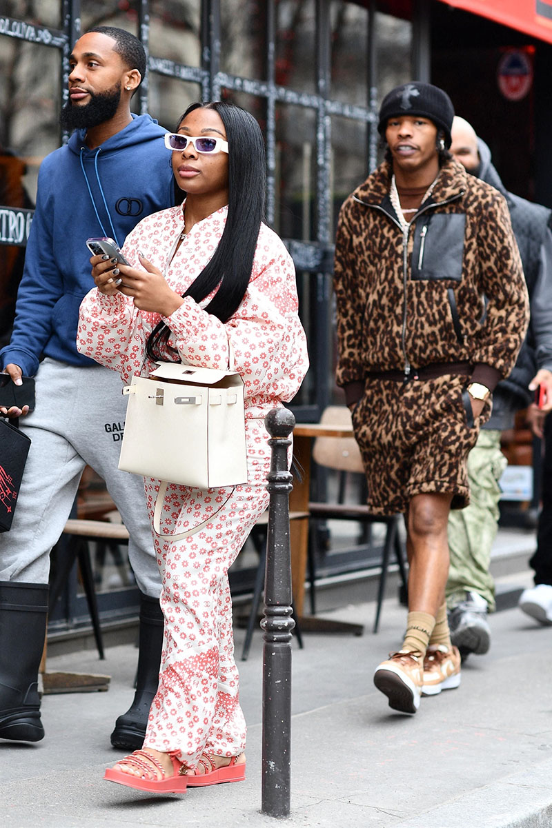 Paris, FRANCE Rapper Lil Baby and his girlfriend, Jayda, stop by