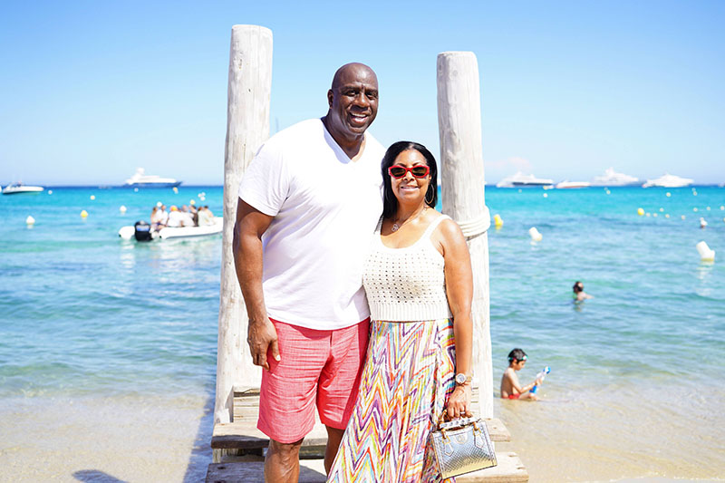 Magic Johnson and Family Show Off 'Commanders Swag' on Vacation in Greece