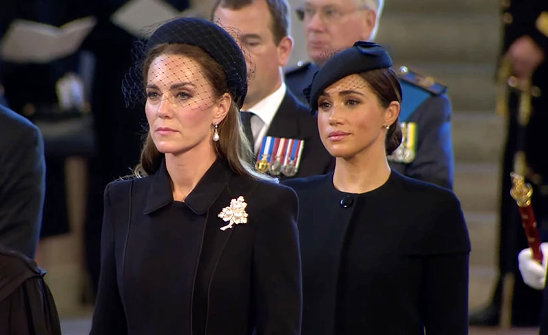 The British Royal arrive with Queen Elizabeth II’s coffin at ...