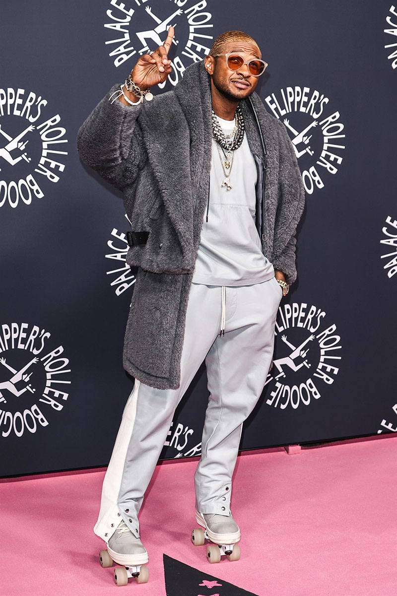 USHER Arrives At The BOF 500 Gala Rocking All LOUIS VUITTON By