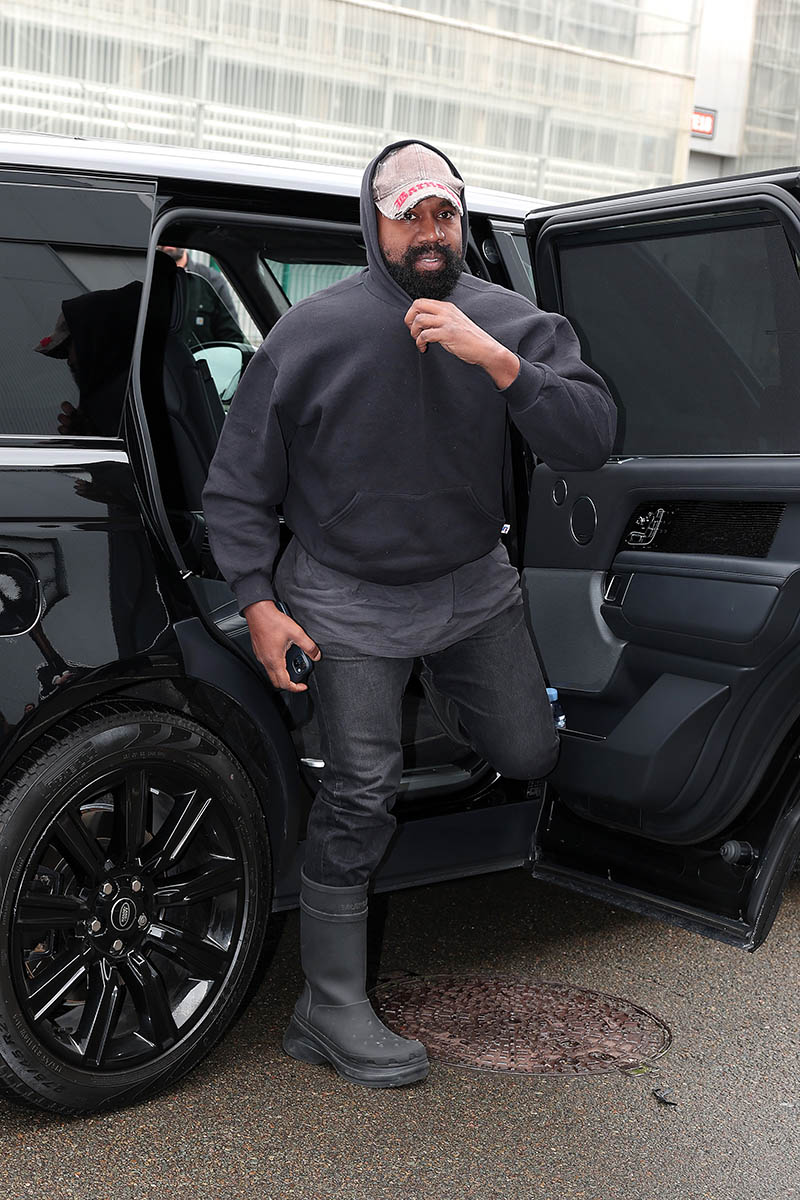 Kanye West sported a serious look on his face as he was spotted