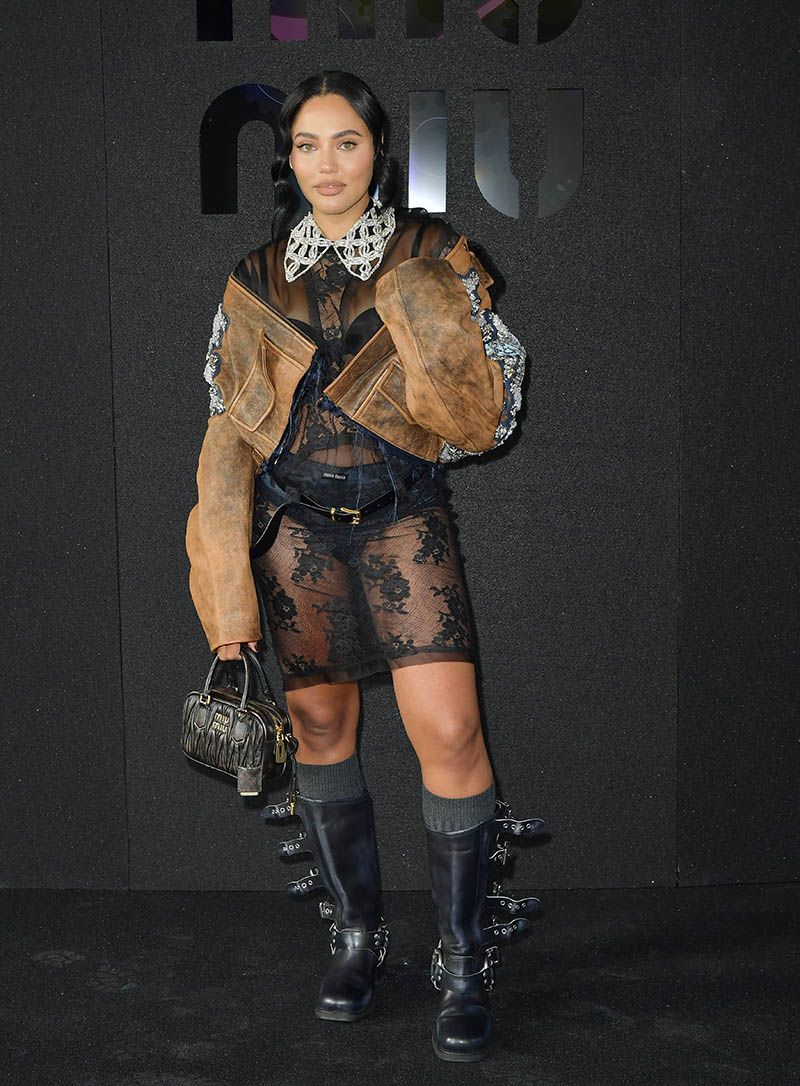 PARIS, FRANCE – OCTOBER 04: Ayesha Curry attends the Miu Miu Womenswear ...