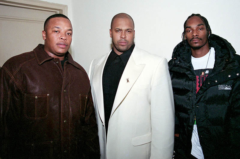 American rapper and producer Dr Dre (born Andre Young), record