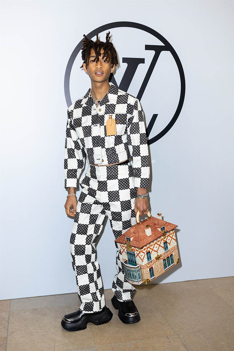 Jaden Smith Rocks a Checkered Crop Top & Pants While Carrying Dollhouse Bag  in Photos