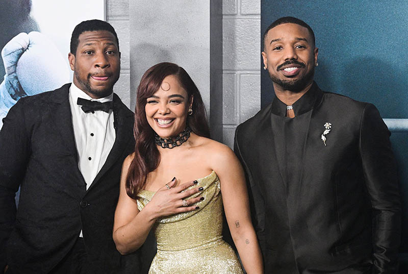 Tessa Thompson, Michael B. Jordan & Jonathan Majors at the ''Creed