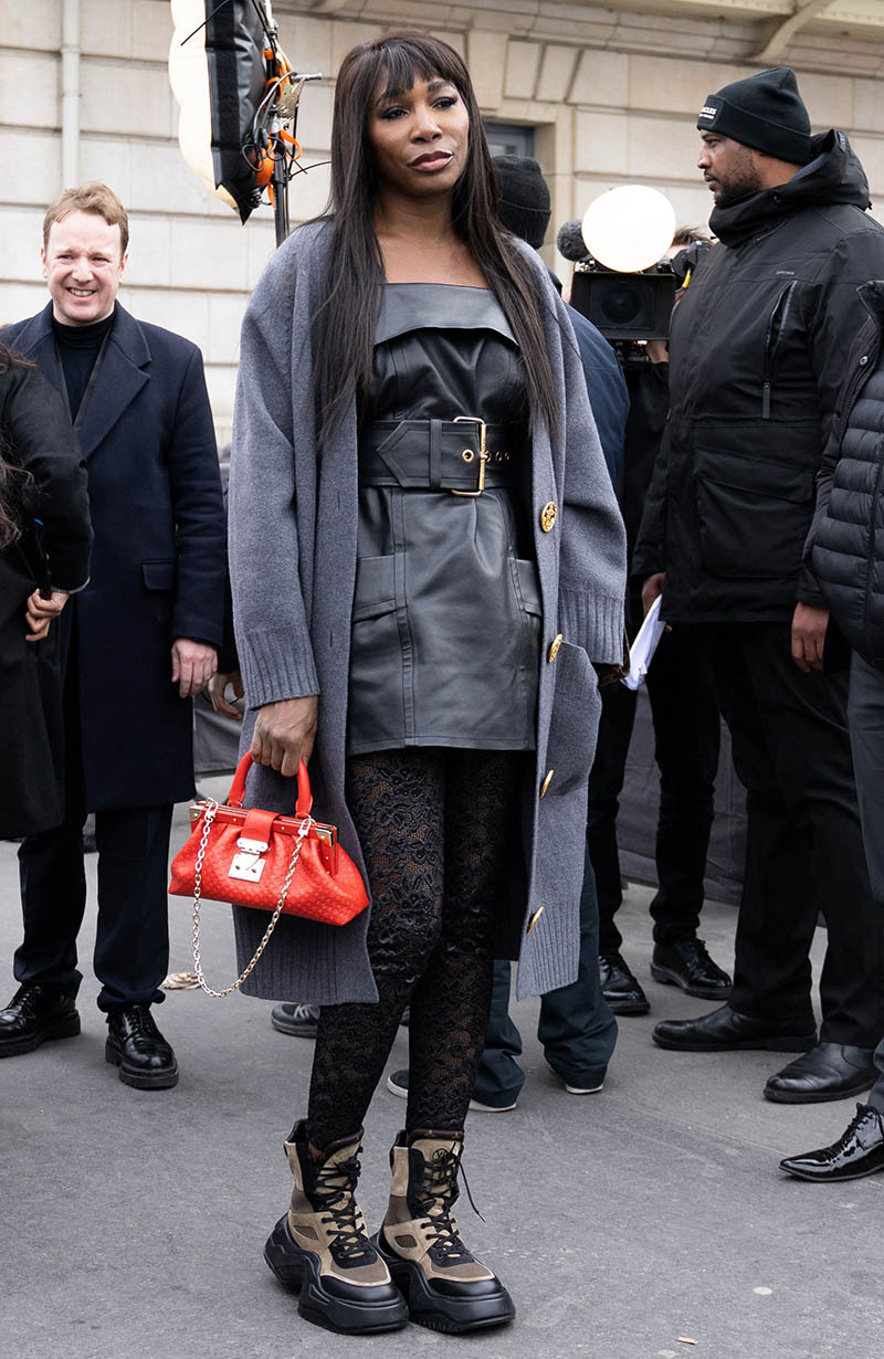 Venus Williams is spotted outside of the Louis Vuitton show on Jan
