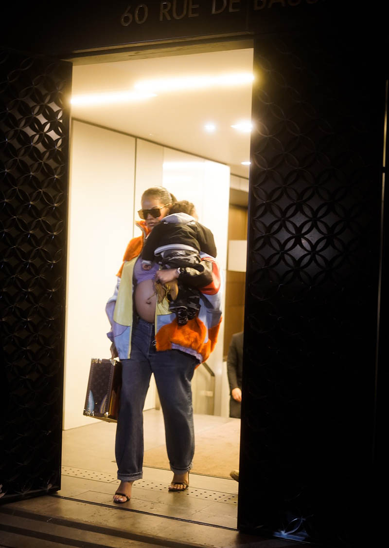 Rihanna & Son Shopping At Louis Vuitton In Paris: Photos