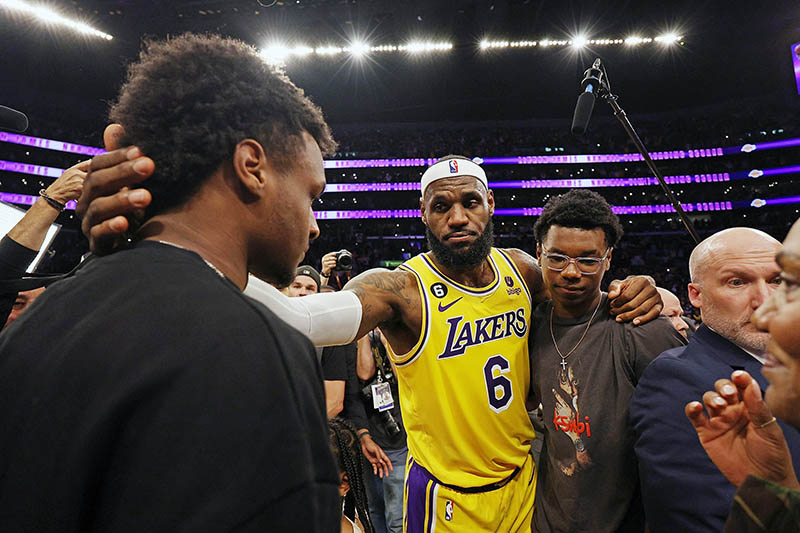 Video: LeBron James shows off Bronny's ridiculous hops and nasty