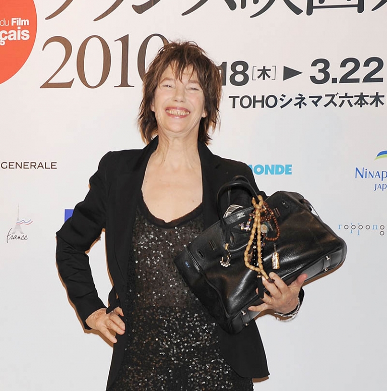 TOKYO – MARCH 18: Actress Jane Barkin holds her Hermes Birkin handbag ...