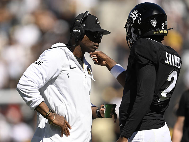 BOULDER, COLORADO – AUGUST 9: Head Coach Deion Sanders Talks With His ...