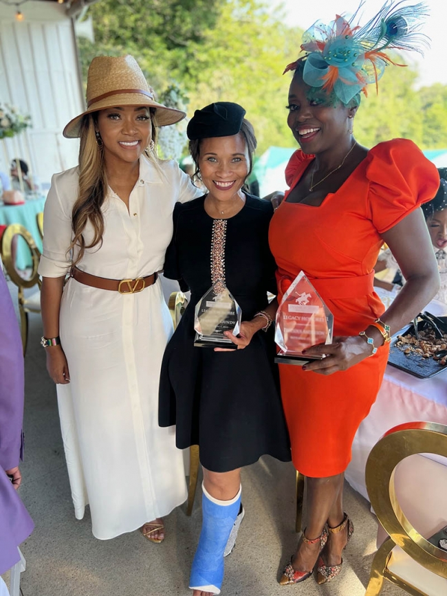 (LR) Guest, Judge Terrinee Gundy, Precious Anderson, Esq. attend Maja Sly Presents 2nd Annual