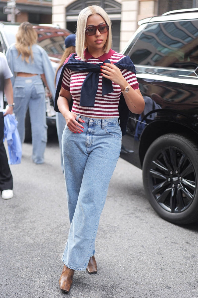 Influencer Jordyn Woods Attends Tommy Hilfiger Event at NYFW in The