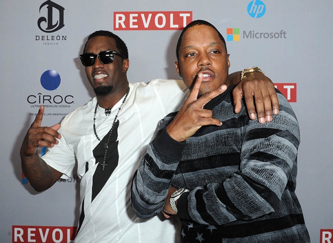 HOLLYWOOD, CA – JANUARY 24: Sean “Diddy” Combs (L) and Mase arrive at ...