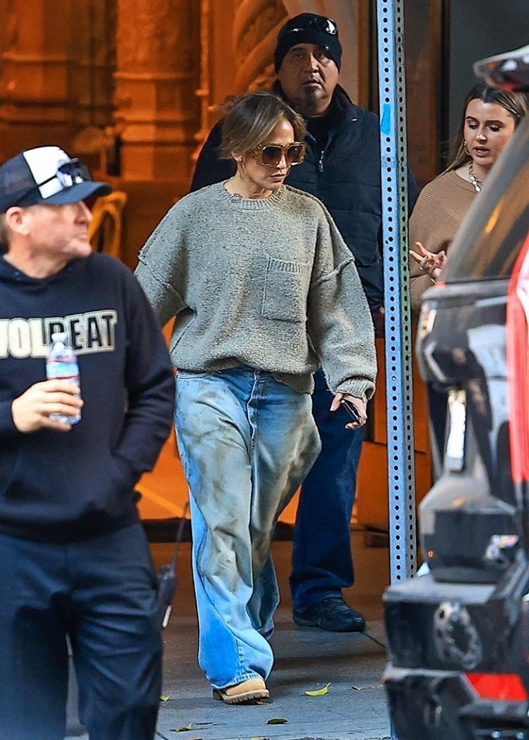 *EXCLUSIVE* Jennifer Lopez was dressed junkyard chic on the set of