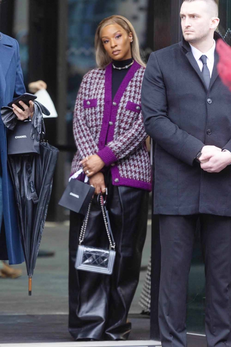 Paris FRANCE Savannah James Exits The Chanel Haute Couture Spring   Savannah James BGUS 2823711 001 768x1151 