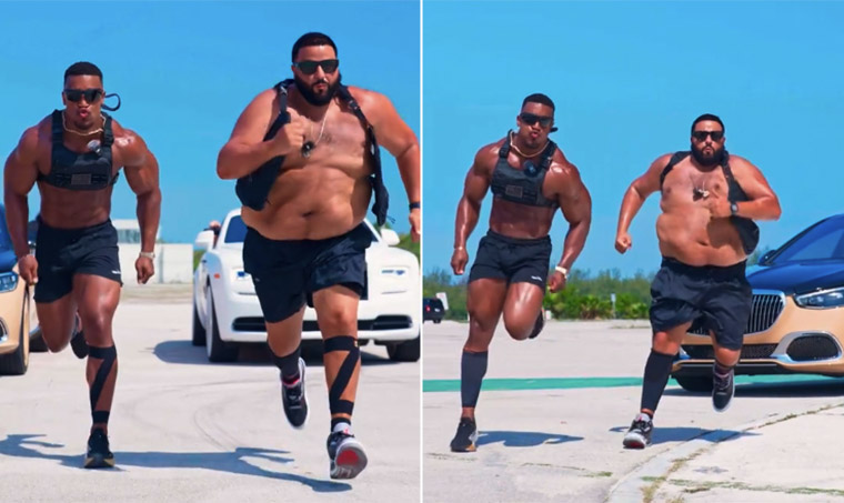 Morning Wood: DJ Khaled Works Out with Personal Trainer Ashton Hall (Video)