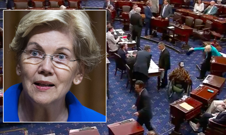 Sen. Elizabeth Warren trips and falls on the Senate floor (Video)