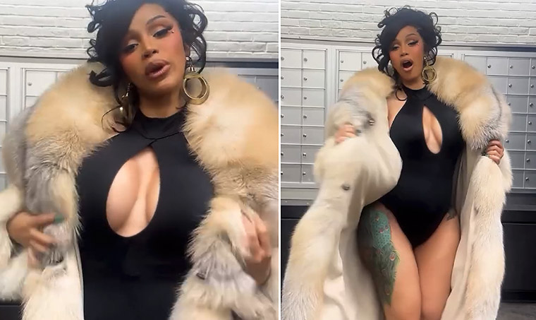 Cardi B shows off baby bump inside HUD housing project